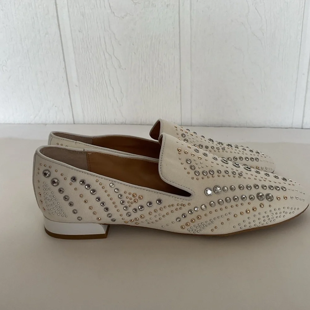 Donald J. PLINER New Leather Studded Loafers size 8 - Picture 7 of 16